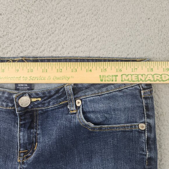 Y2K Bootcut Jeans Womens Plus Size 32x31 Vanity Low Rise Cotton Blend Blue Denim - Picture 3 of 12